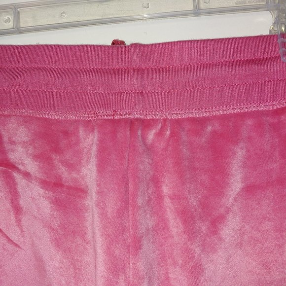 BCBGMaxAzria Y2K Velour Sweatpants Track Size XL Hot Pink - Picture 9 of 9